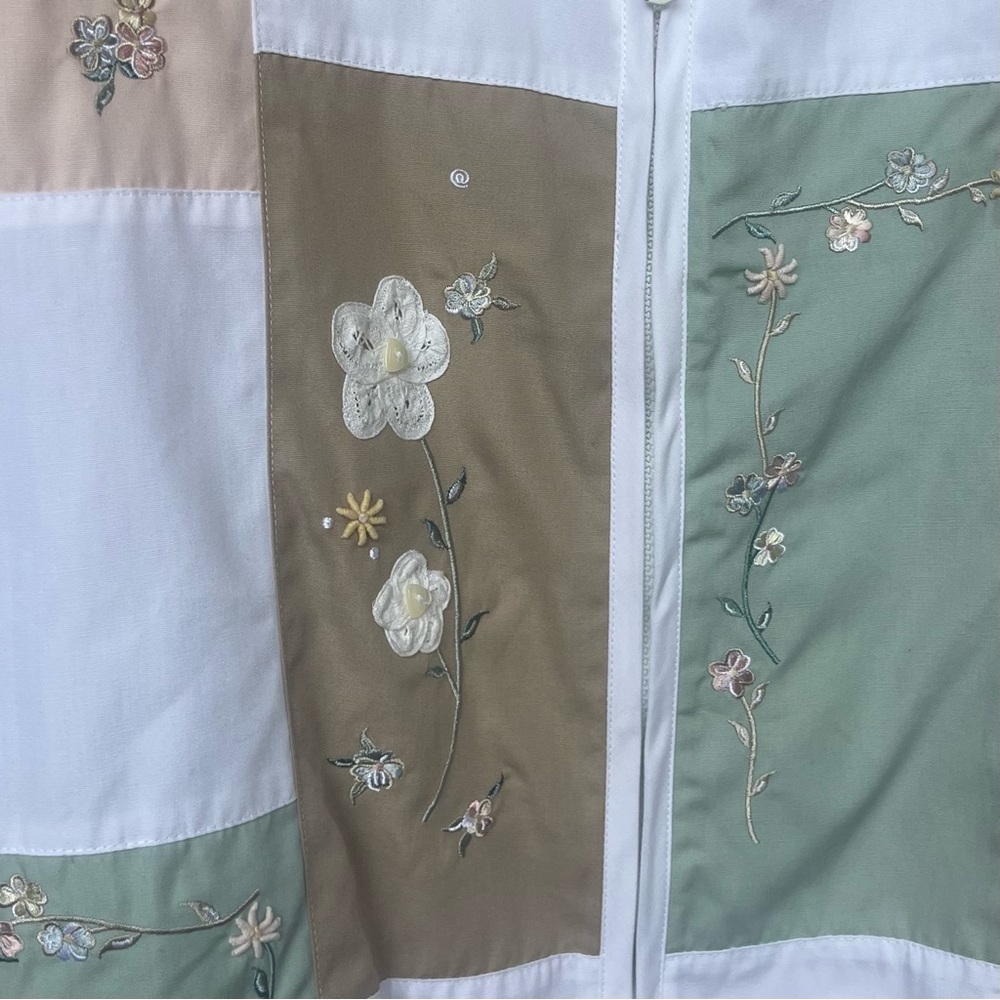VINTAGE 90’S KORET FRANCISCA PASTEL FLORAL COLORBLOCK JACKET SIZE L NEW - Picture 4 of 14